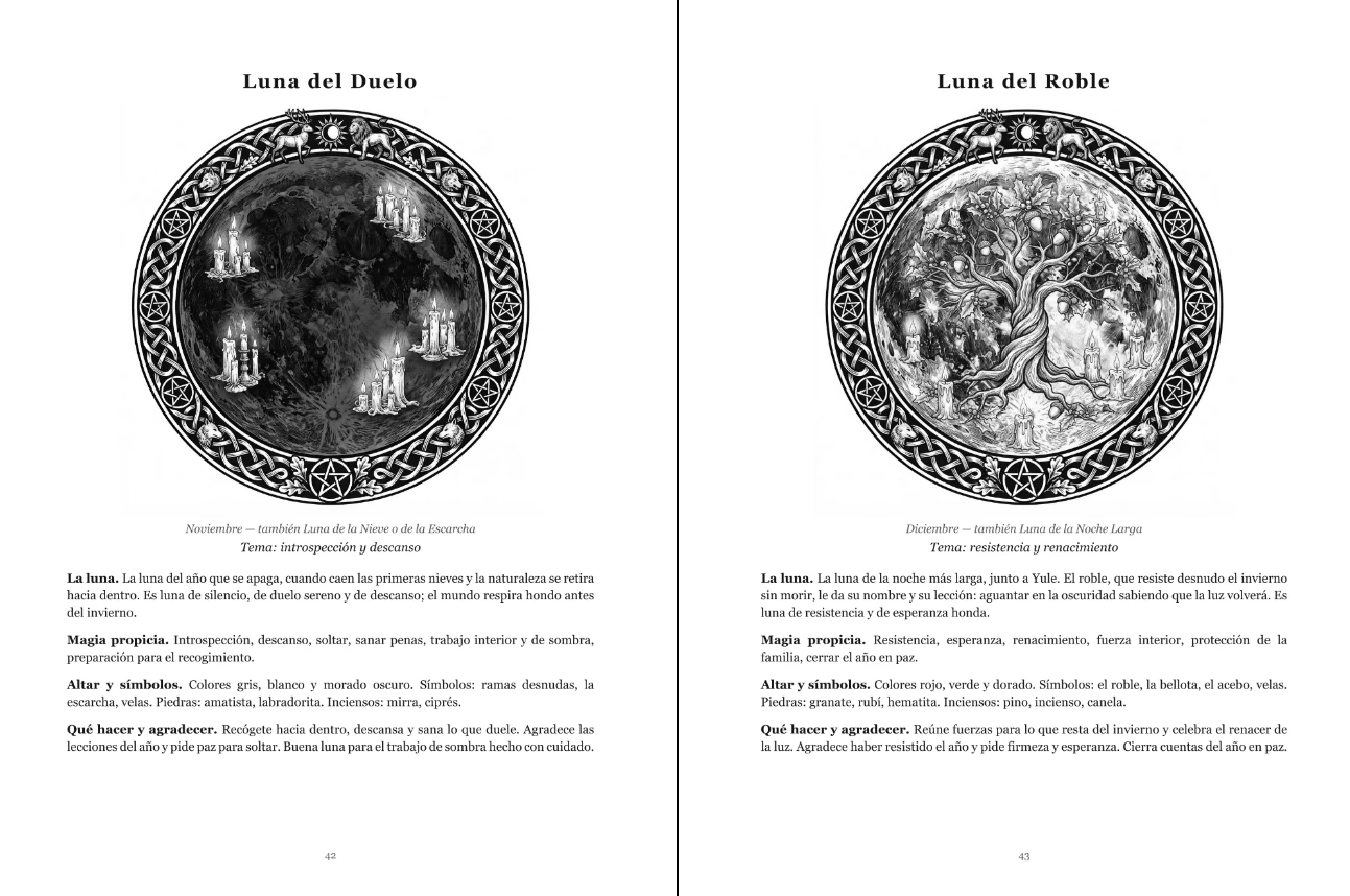 Páginas 42 y 43: Luna del Duelo y Luna del Roble
